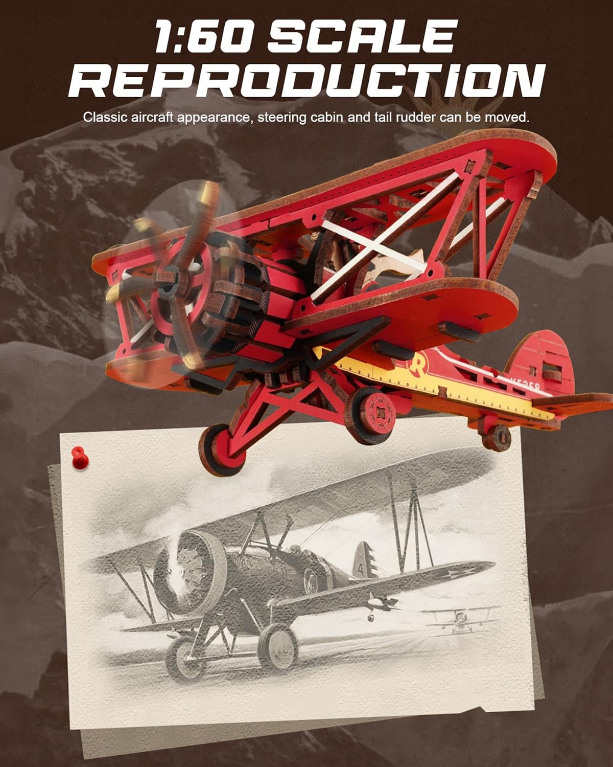 ROKR 3D Wooden Puzzles for Adults,Gravity Swing Model kit, 163Piece 3D Puzzles for Adults