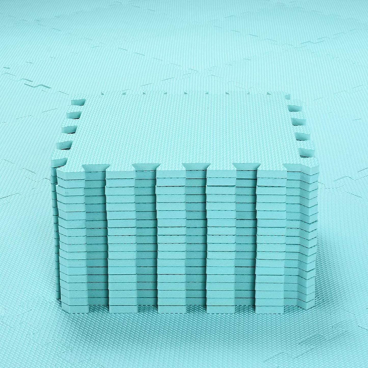 qqpp EVA Rubber 18 Tiles Interlocking Puzzle Foam Floor Mats - Baby Play Mat for Playing | Exercise Mat for Home Workout. Green. QC-Hb18N