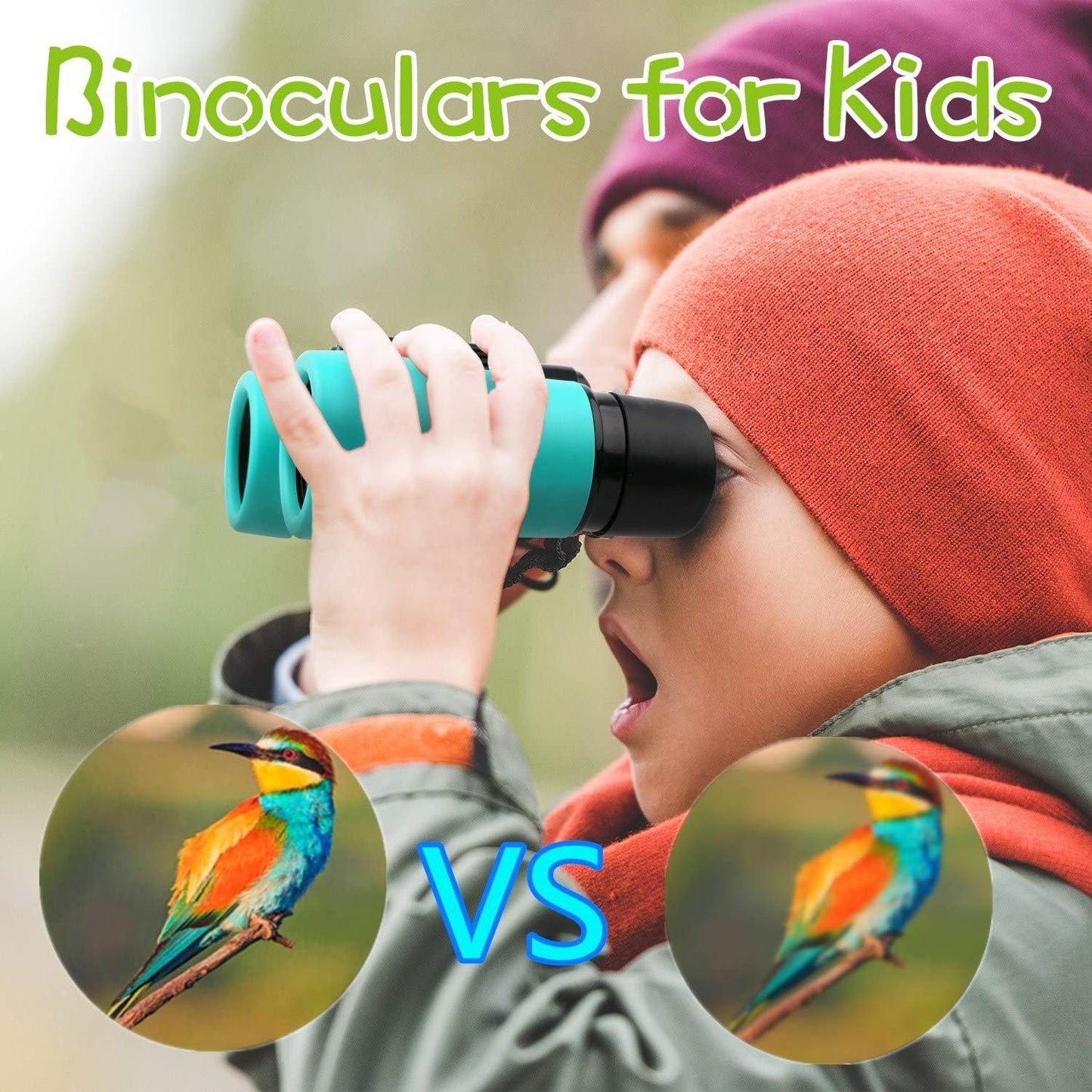 Scotamalone Kids Binoculars Shock Proof Toy Binoculars Set for Age 3-12 Years Old Boys Girls Bird Watching Educational Learning Hunting Hiking Birthday Presents