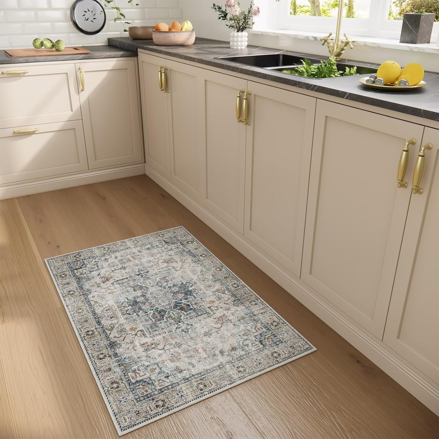 Machine Washable Throw Rugs for Entryway: Door Mat Indoor Entrance 2x3 Small Rug Stain Resistant Non-Slip Low Pile Soft Carpet for Kitchen Front Door Indoor Entry Bathroom Bedroom