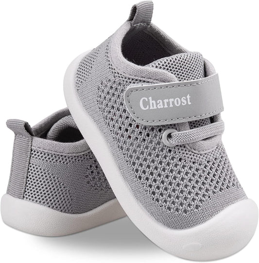 Charrost Toddler Baby Girl Boy First Walking Shoes Checkered Sneakers Sizes 3/4/5/6/7/8T. Soft, Cute,Flexible for First Walkers. Non-Slip, Slip On, Wide Toe Box Indoors Outdoors