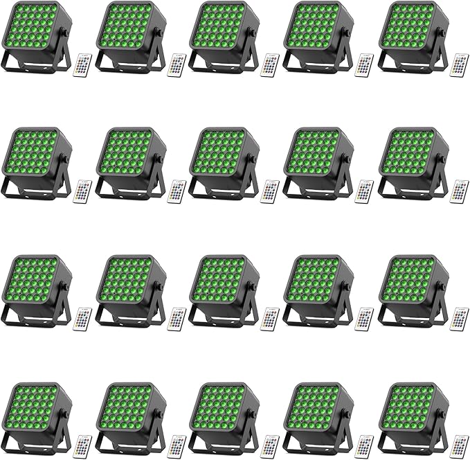 Rechargeable Par Can Lights, 72W RGB 5200mAh Uplights Battery Powered Stage Light, Wireless DJ Lights Sound Activated with Remote & DMX Control for Festivals, Weddings, Bars, Churches, DJ (20 Packs)