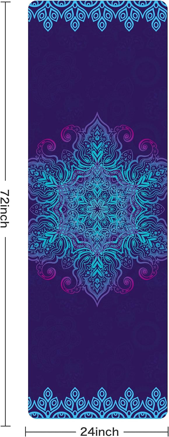 Non Slip Yoga Mat TPE Workout Mat for Men Women, Thick Workout Mat with Carrying Strap, Fitness Mats for Exercise, Yoga, Fitness, Pilates, Floor Workouts (72" x 24" x 6mm)