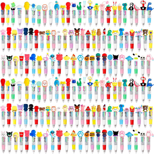 150Pcs Mini Multicolor Pens in One 4-in-1 Cute Pens Bulk for Kids, Ballpoint Pen for Birthdays and Children's Parties, Fun Gifts Assorted Ink Kawaii Pen