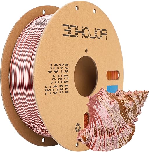 Silk PLA Filament 1.75mm Gold Silver Copper Triple Color PLA 3D Printer Filament 3 in 1 Coextrusion 1KG Spool(2.2lbs) 3D Printing Filament Dimensional Accuracy +/- 0.03mm