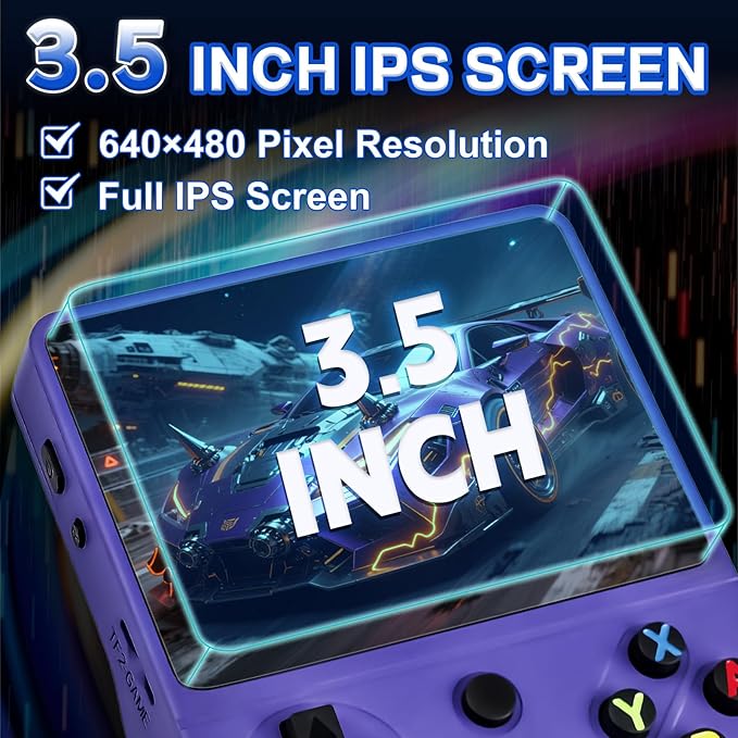 RG36PRO Retro Handheld Game Console - Open Source System,3.5"IPS Screen,30,000+ Classic Games,64G TF card, 3000mAh Battery,Portable Gaming Player for Travel,Gift for Teen or Partner -Purple