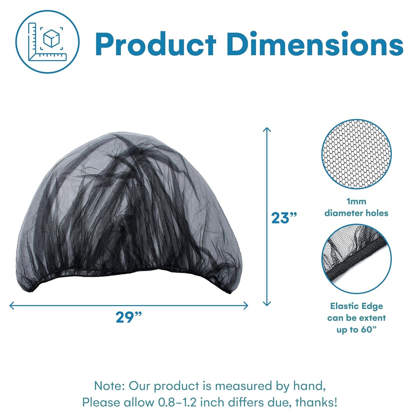 Enovoe Mosquito Net for Stroller - Bug Net for Stroller - Black Breathable Durable Polyester Mesh - Fits Strollers, Bassinets, Cradles, Playards - Pack N Plays Mini Cribs - Machine Washable