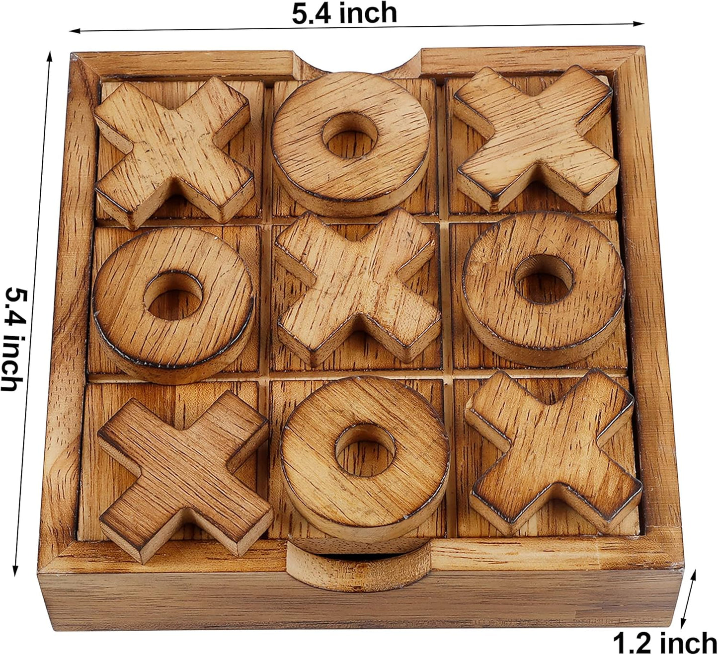Glintoper Tic Tac Toe & Tumble Tower Blocks Tables Game Set, Classic Wood Stacking Game & XOXO Board Games for Kids Family, Living Room Rustic Coffee Table Decor, Travel Strategy Board Games