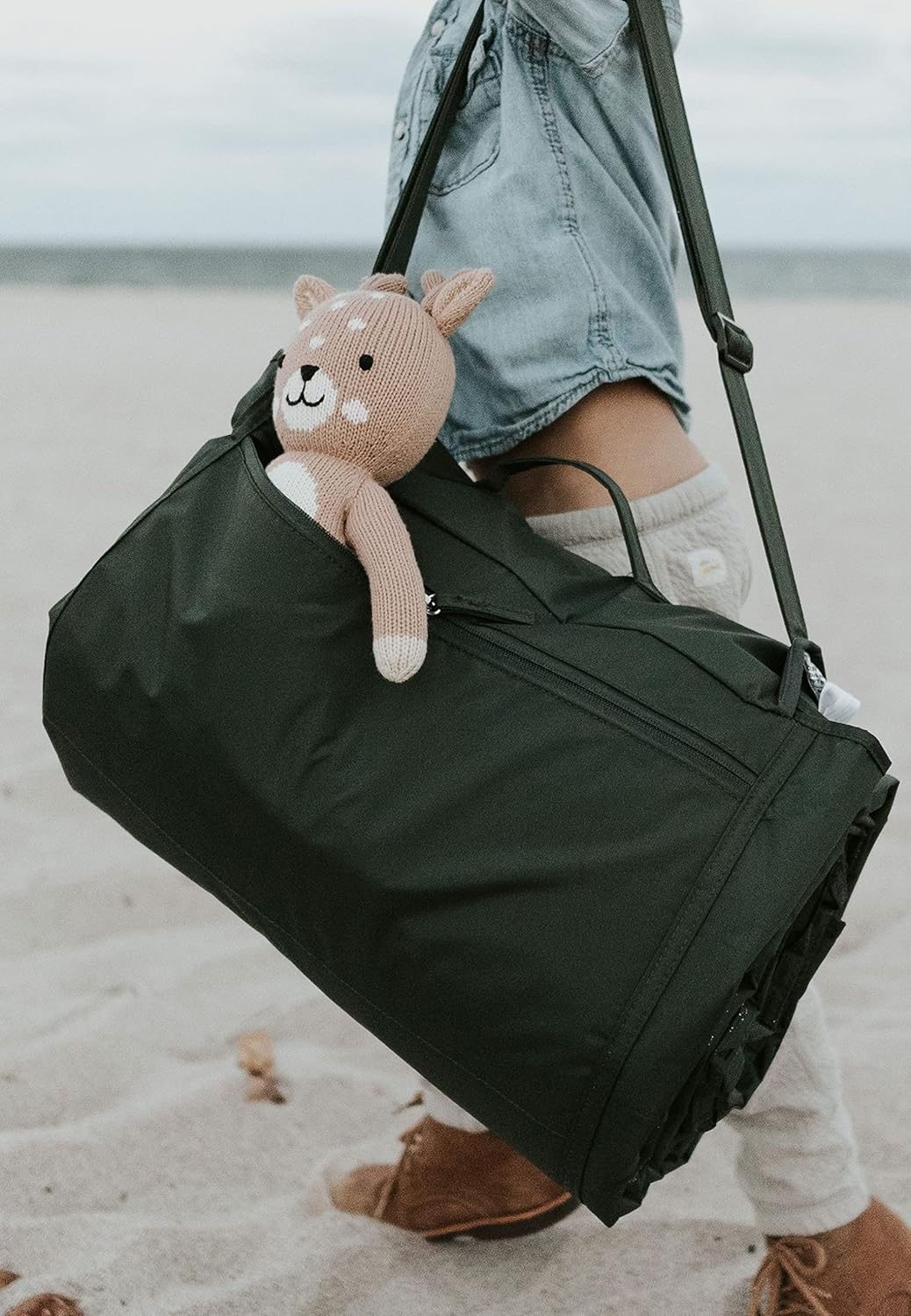 Little Unicorn 5'x10' XL Outdoor Family Picnic & Beach Blanket | Durable & Water-Resistant Fabric | Compact Fold & Easily Wipes Clean | Zipper Pocket (Tropical Leaf)