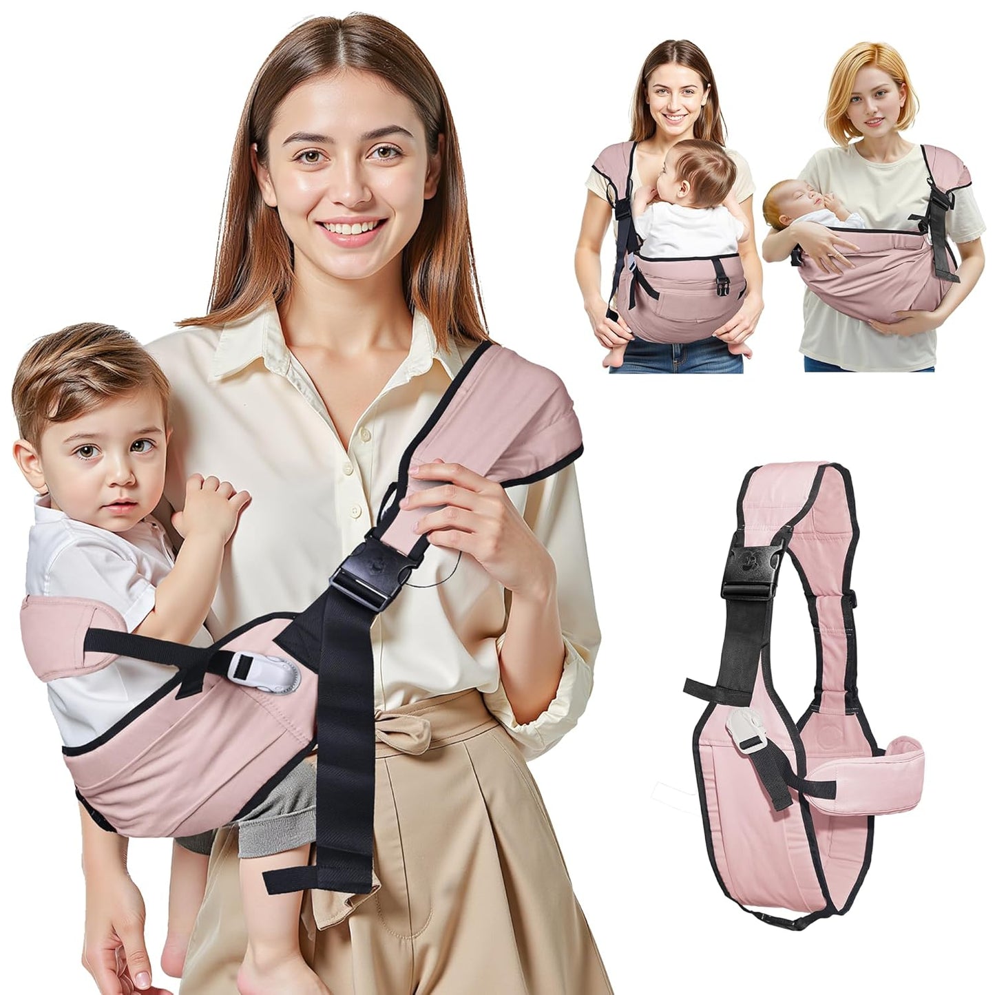 Baby Carrier Newborn to Toddler,Adjustable Baby Sling Carrier,Comfortable and Lightweight Toddler Carrier for 25-60 lbs,Ideal for Shopping Travelling