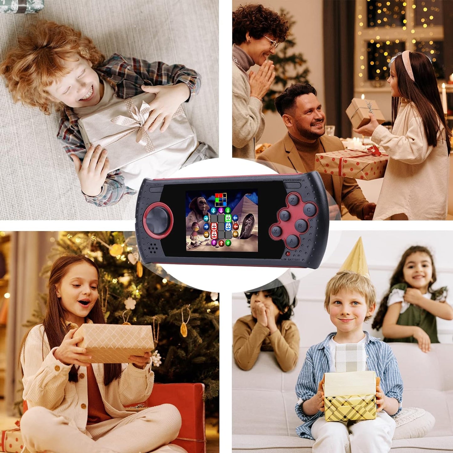 16 Bit Handheld Game for Kids Built-in 230 HD Classic Retro Video Games USB Rechargeable 3.0 Inch Childrens Travel Electronics Toys Portable Gaming Player System Gift for Boys Girls Ages 4-8-12