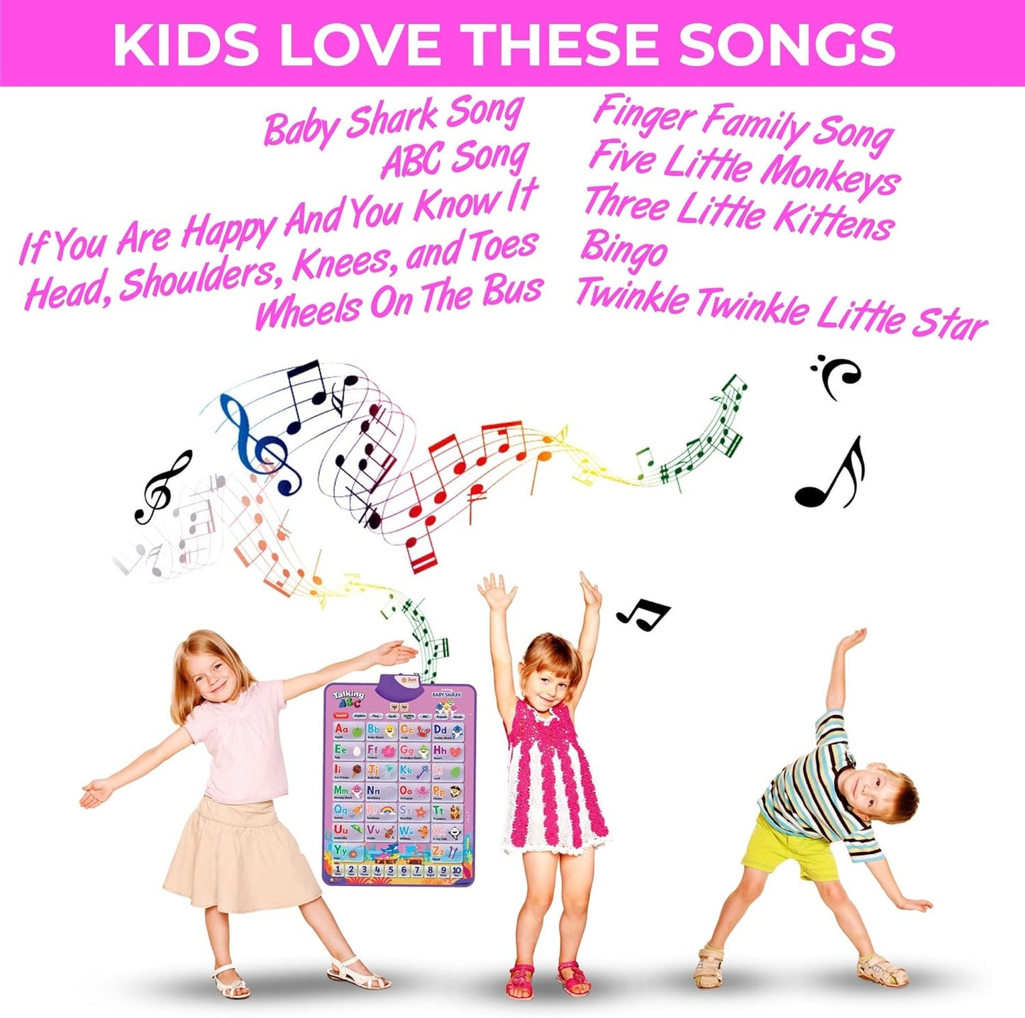 Pinkfong BabyShark Alphabet & Number Learning Toy for Girls Pink Edition | PinkFong Official Song Musical Mat | Best Birthday 1 Year Old Toys | Baby Shark Toys for Toddlers 1-3 | Baby Shark Games