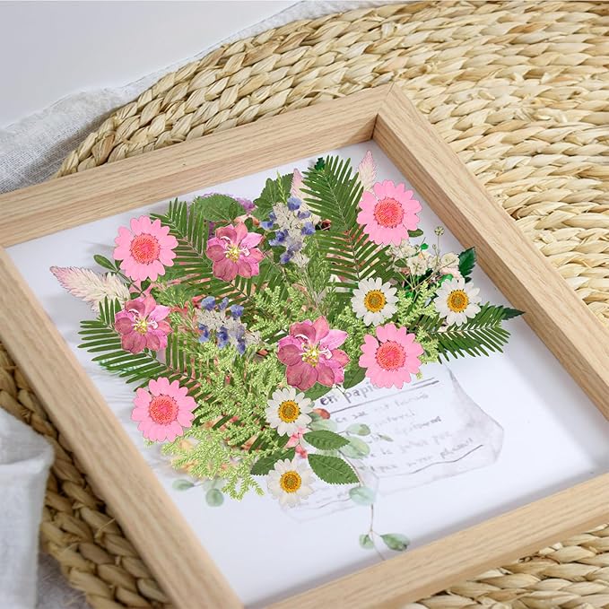 120Pcs Dried Pressed Flowers for Resin Mould Dry Flower Real Leaves Bulk with Tweezers Natural Herbs Kit for Scrapbooking DIY Art Crafts Candle Jewelry Making Nails Floral Decoration(Multicolor)