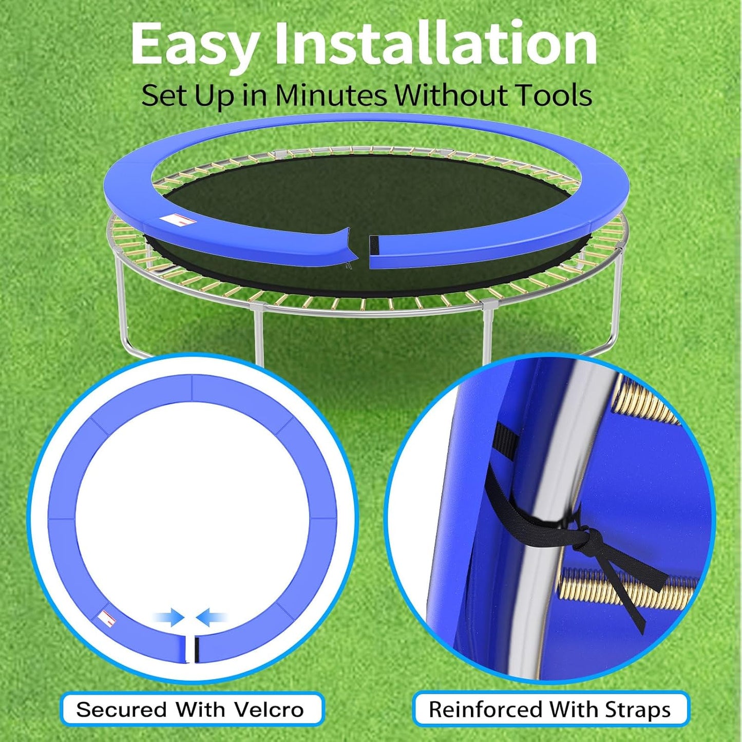 16FT/15FT/14FT/12FT/10FT Trampoline Safety Pad Replacement, Round Trampoline Spring Protection Cover, Fits 16FT/15FT/14FT/12FT/10FT Frames, Water-Resistant Trampoline Accessories