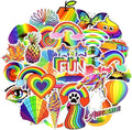QTL Rainbow Stickers for Kids Pride Stickers for Water Bottles Laptop LGBT Waterproof Vinyl Packs 50Pcs