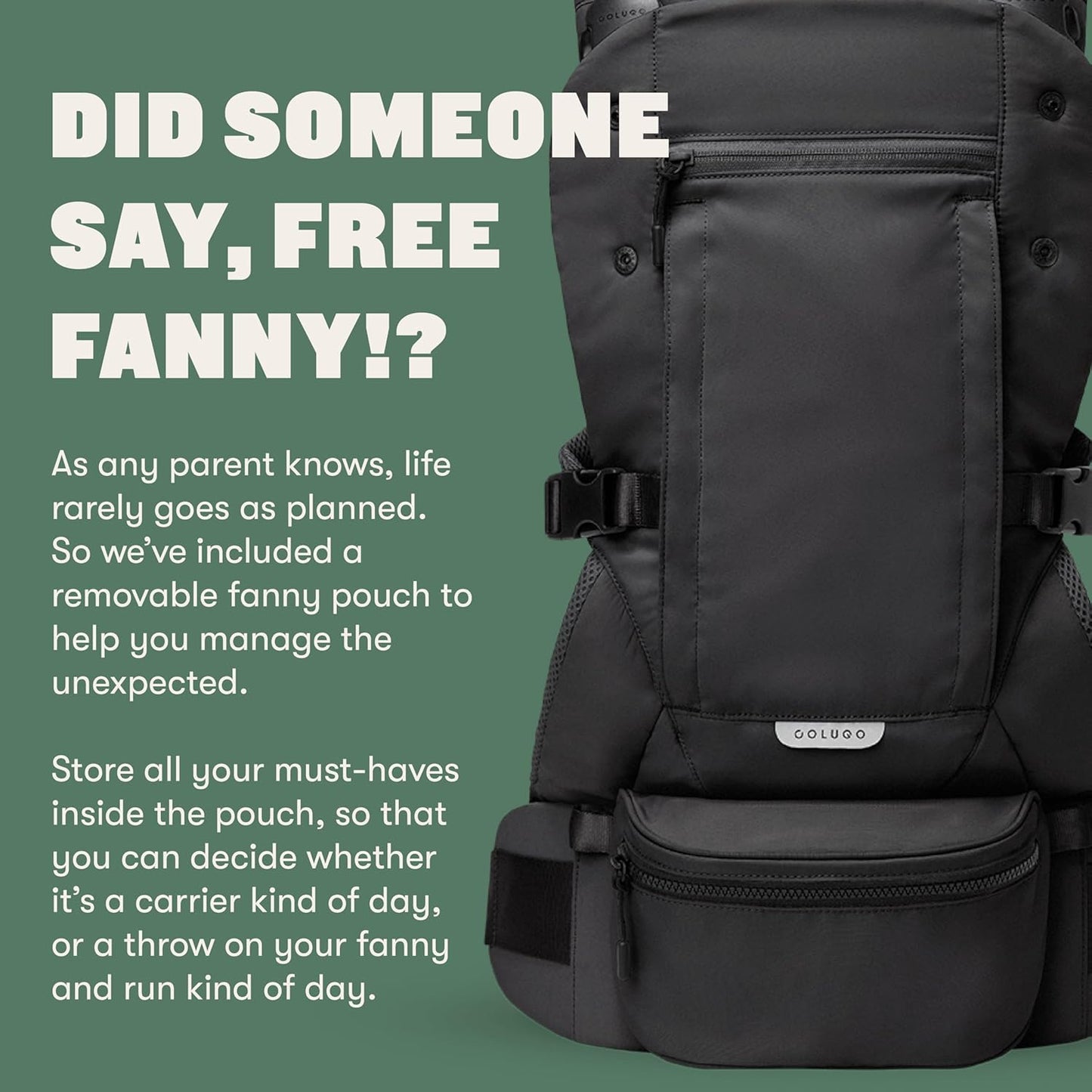 Colugo Baby Carrier - Baby Carrier Newborn to Toddler, Toddler Carrier, Adjustable, Lightweight, Breathable Carrier for Newborn to 33 Pounds (Cool Grey)