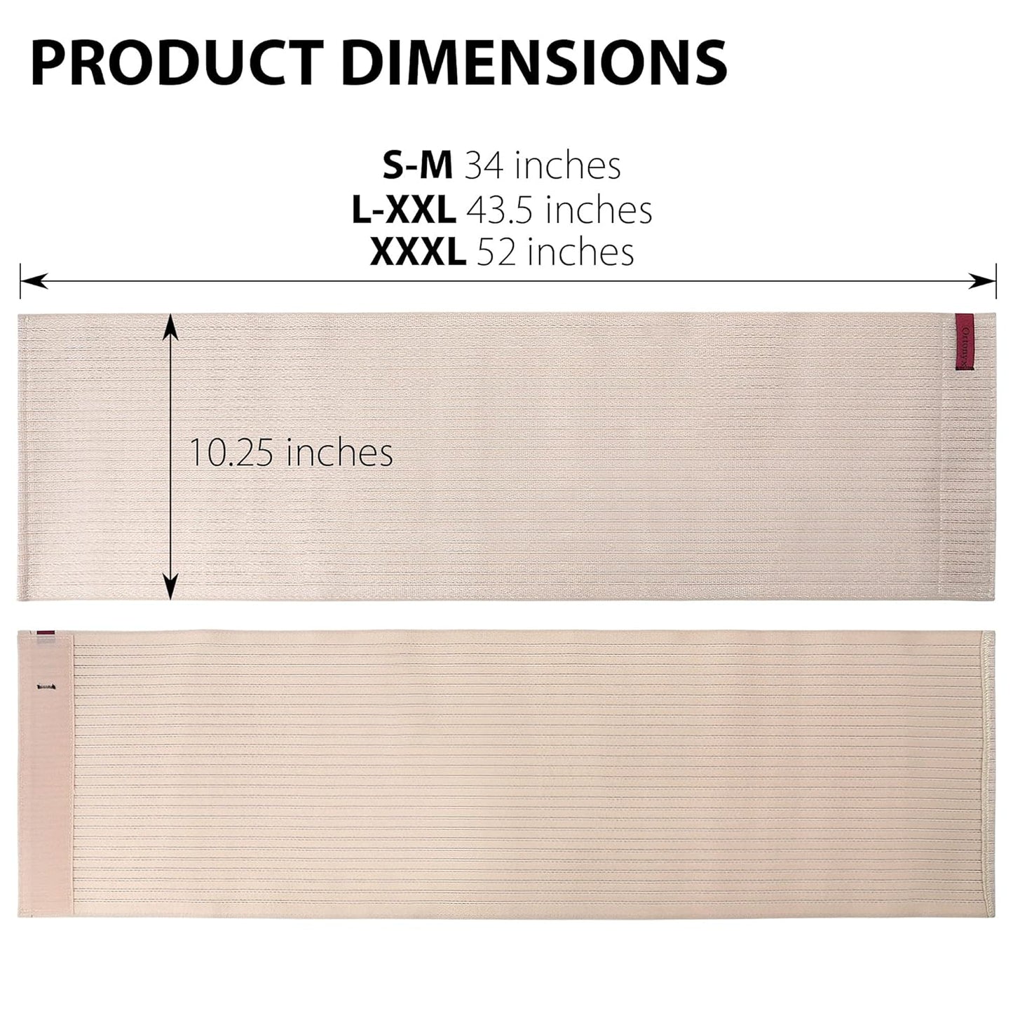 ORTONYX 10.25" Abdominal Binder for Men and Women/Postpartum Post-operative Post-surgery Wrap/Abdomen Navel Umbilical Hernia Support Belt / 524010 Beige S/M