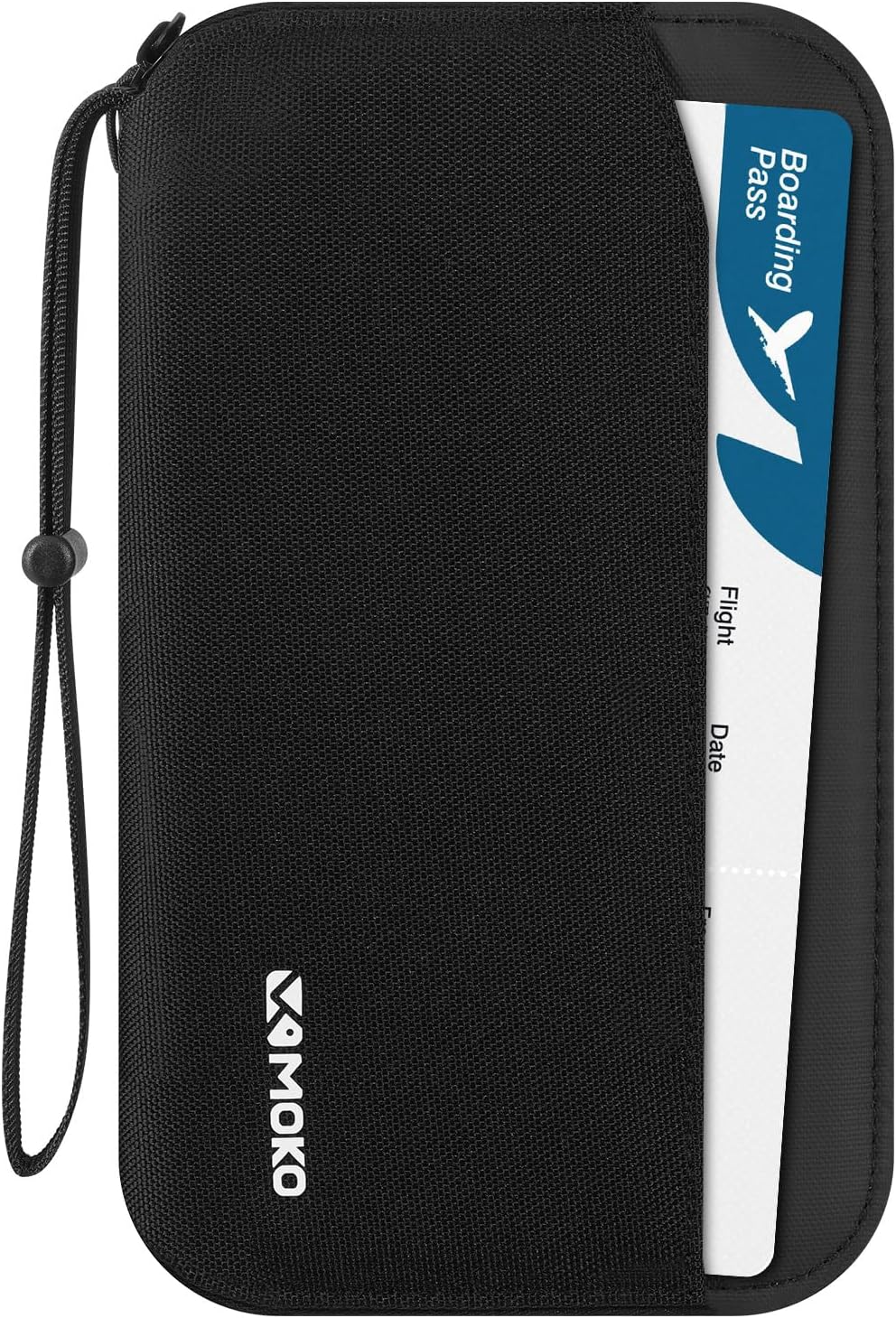 MoKo Family Passport Holder for 5, RFID Blocking Passport Wallet for Men Women, Travel Wallet Holder with Multiple Compartments, Travel Document Organzier for Cards, ID, Tickets, Keys, Black