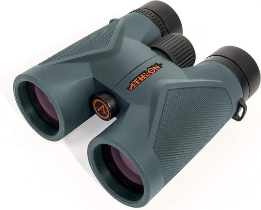 Athlon Optics 10x42 Midas UHD Gray Binoculars with Eye Relief for Adults and Kids, High-Powered Binoculars for Hunting, Birdwatching, and More