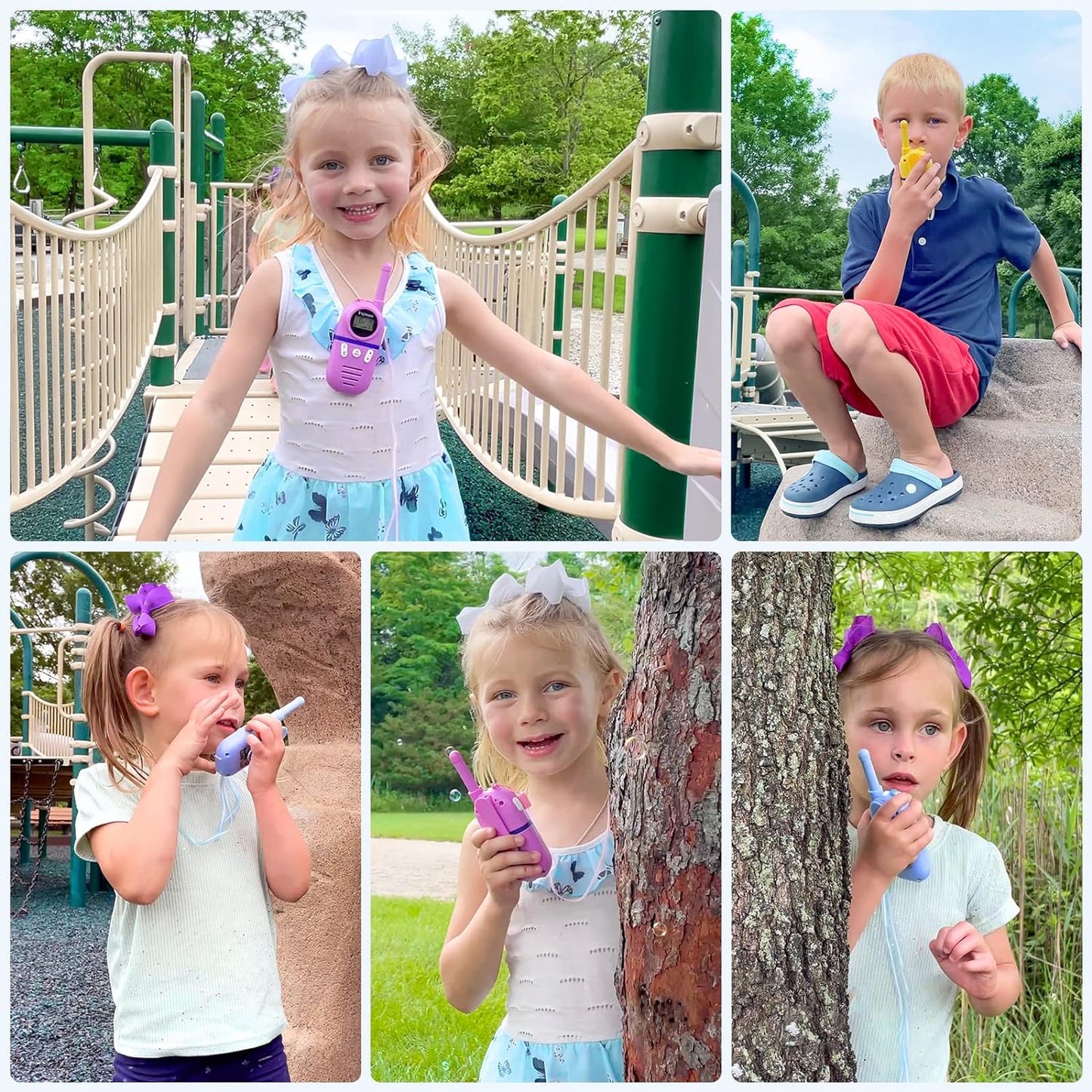 Walkie Talkies for Kids Rechargeable,Toys for Boys and Girls Ages 3-12, 3 Pack Long Range 2-Way Radios, Birthday Gifts,Christmas Stockings, Outdoor Play, Family Games, Hiking Camping Gear