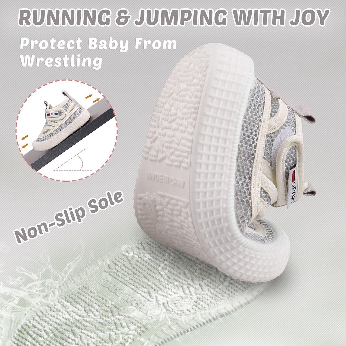 Baby Walking Shoes Toddler Girl Boy Soft Sole Breathable Mesh Slip on Summer Wide Shoes Infant Flexible Lightweight Non-Slip Safer Causal Tennis Shoes Toddler First Walkers Shoes Rubber Soles Outdoor