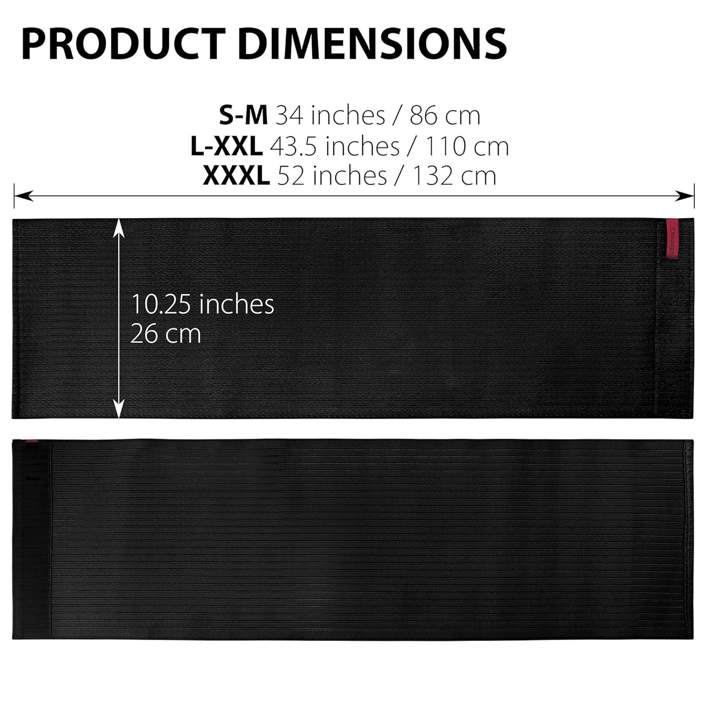 ORTONYX 10.25" Abdominal Binder for Men and Women/Postpartum Post-operative Post-surgery Wrap/Abdomen Navel Umbilical Hernia Support Belt / 524010 Black L/XXL