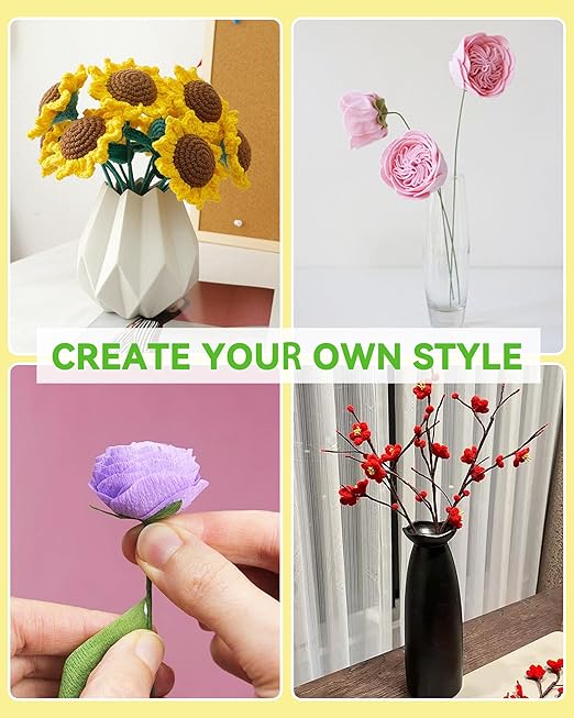 100 PCS FIVEIZERO 26 Gauge Beown Floral Wire Stems for Artificial Flower Making,Florist Wire,Flower Wires for Crafts,Alambre para Flores for Wreaths, Flower Arrangements and DIY Projects