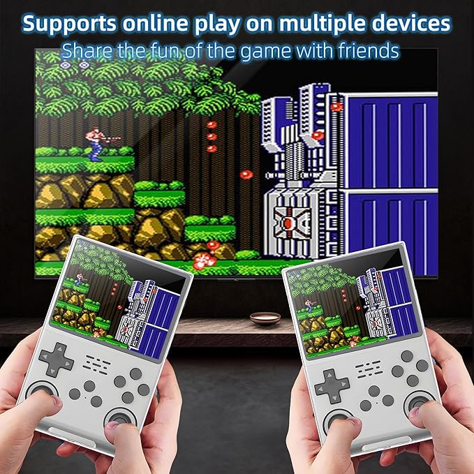 R40S PRO Retro Gaming Console, 30000+ HD Games Handheld Game Console, 3800mAh Rechargeable Mini Retro Video Console with 256GB TF Card, Portable Pocket Arcade (White)