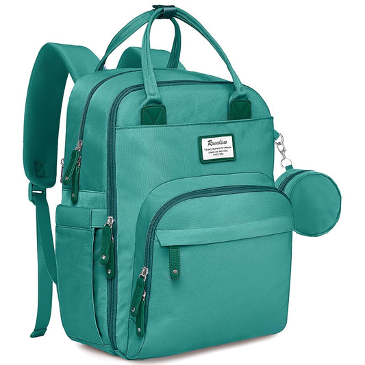 RUVALINO Diaper Bag Backpack-Multifunction Baby Travel Bag with Changing Pad, Insulated Bottle Holders & Pacifier Case, Large Capacity, Waterproof, Turquoise