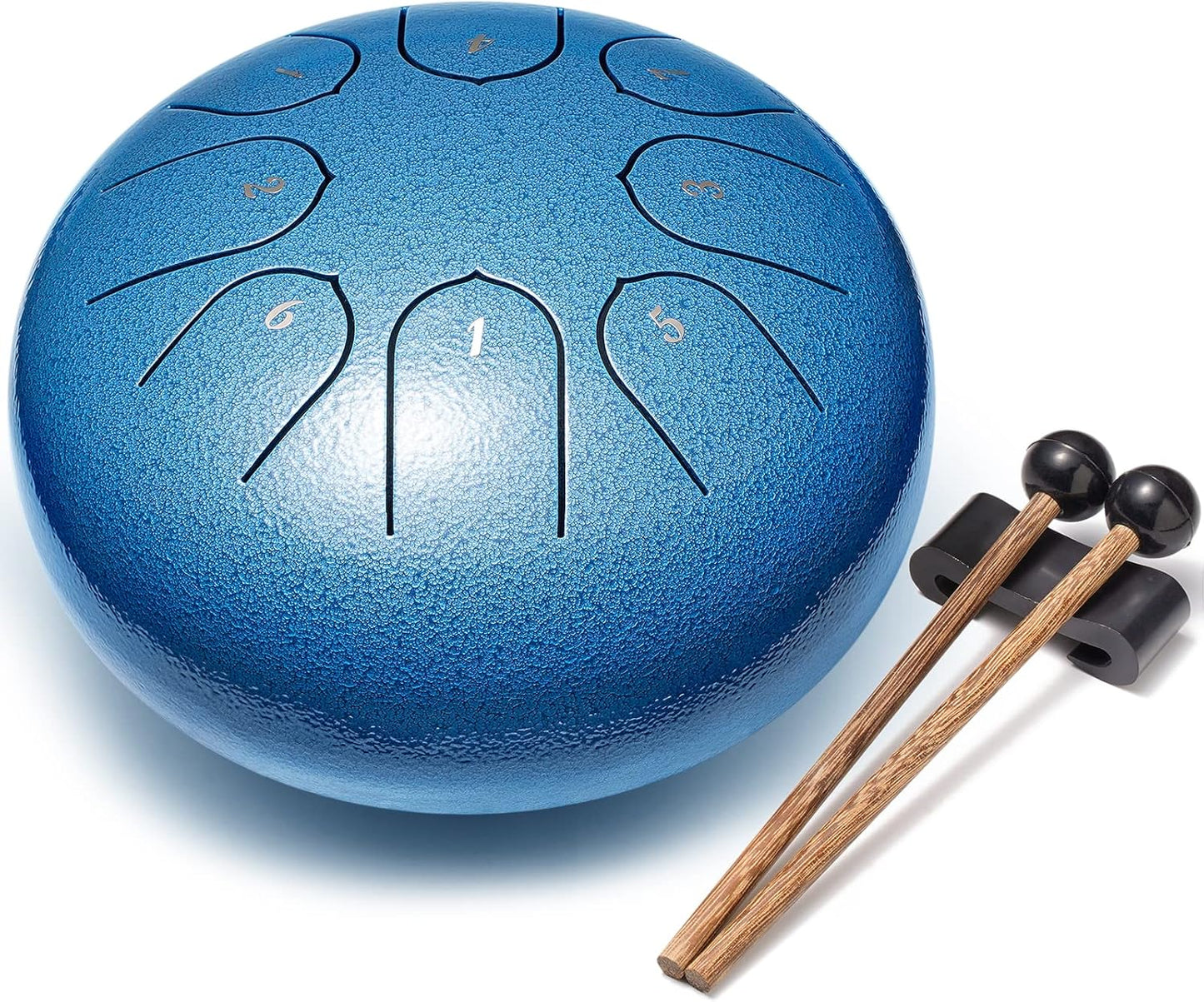Steel Tongue Drum Percussion, 6 Inch 8 Notes Musical Instruments, Music Gifts for Family Friends (Seablue)