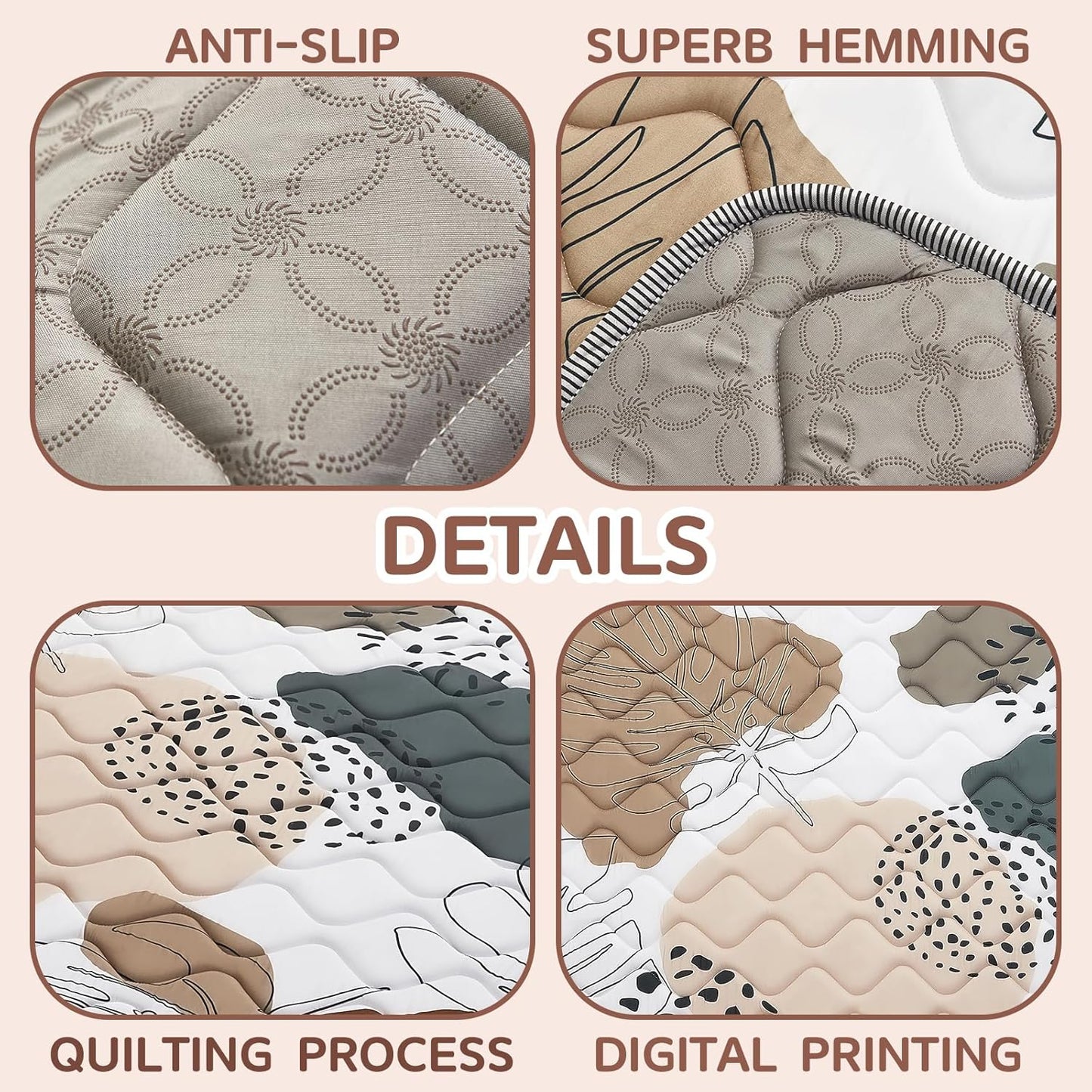 Baby Play Mat - Thicken 71x59 Inch Soft Foam Crawling Mat for Playpen & Floor, Non-Slip Waterproof Activity Playmats for Infants & Toddlers, Portable Foldable & Machine Washable, Boho Design