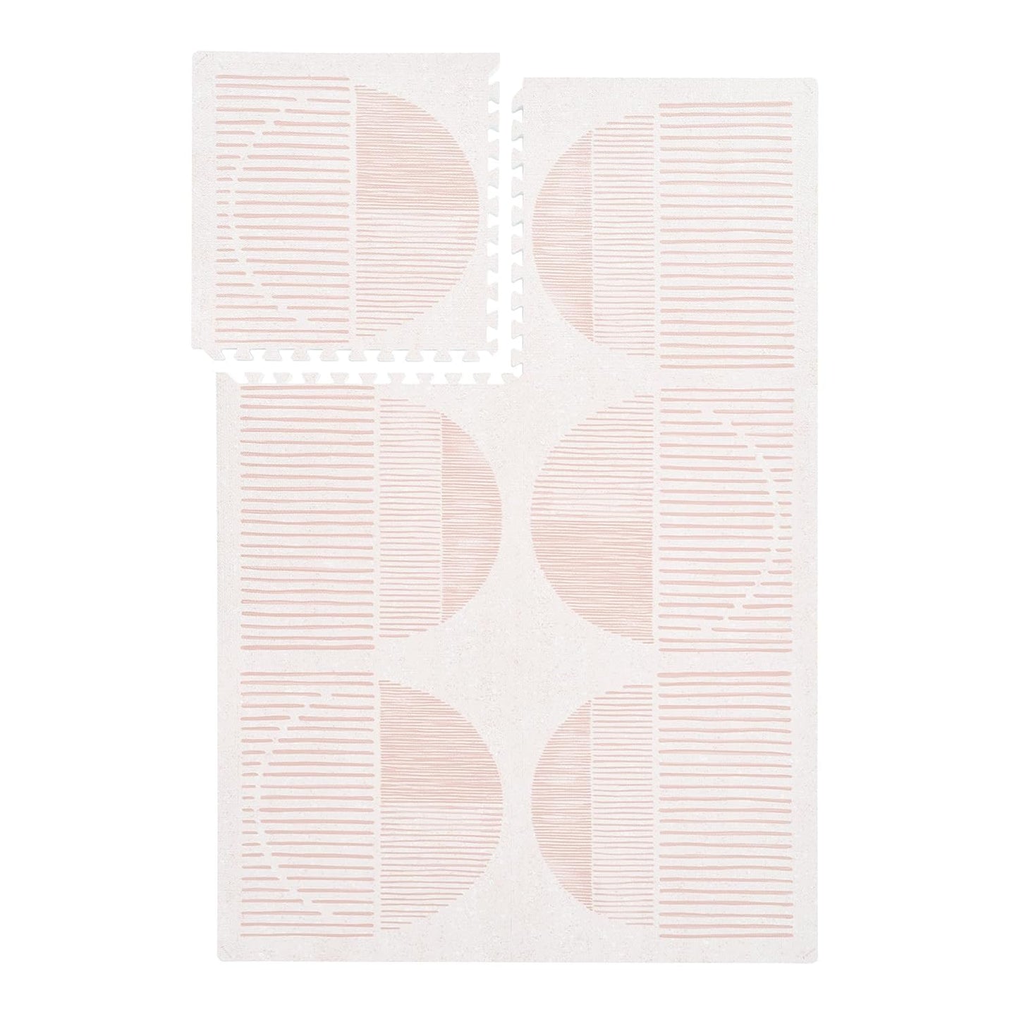 Premium Exercise & Baby Foam Play Mats - Stylish & Large Non-Toxic Odorless Floor Mat - 6 Tiles - Spacious 6ft x 4ft - Peel-Resistant Reinforced - Soft Thick, Waterproof - Cream Pink