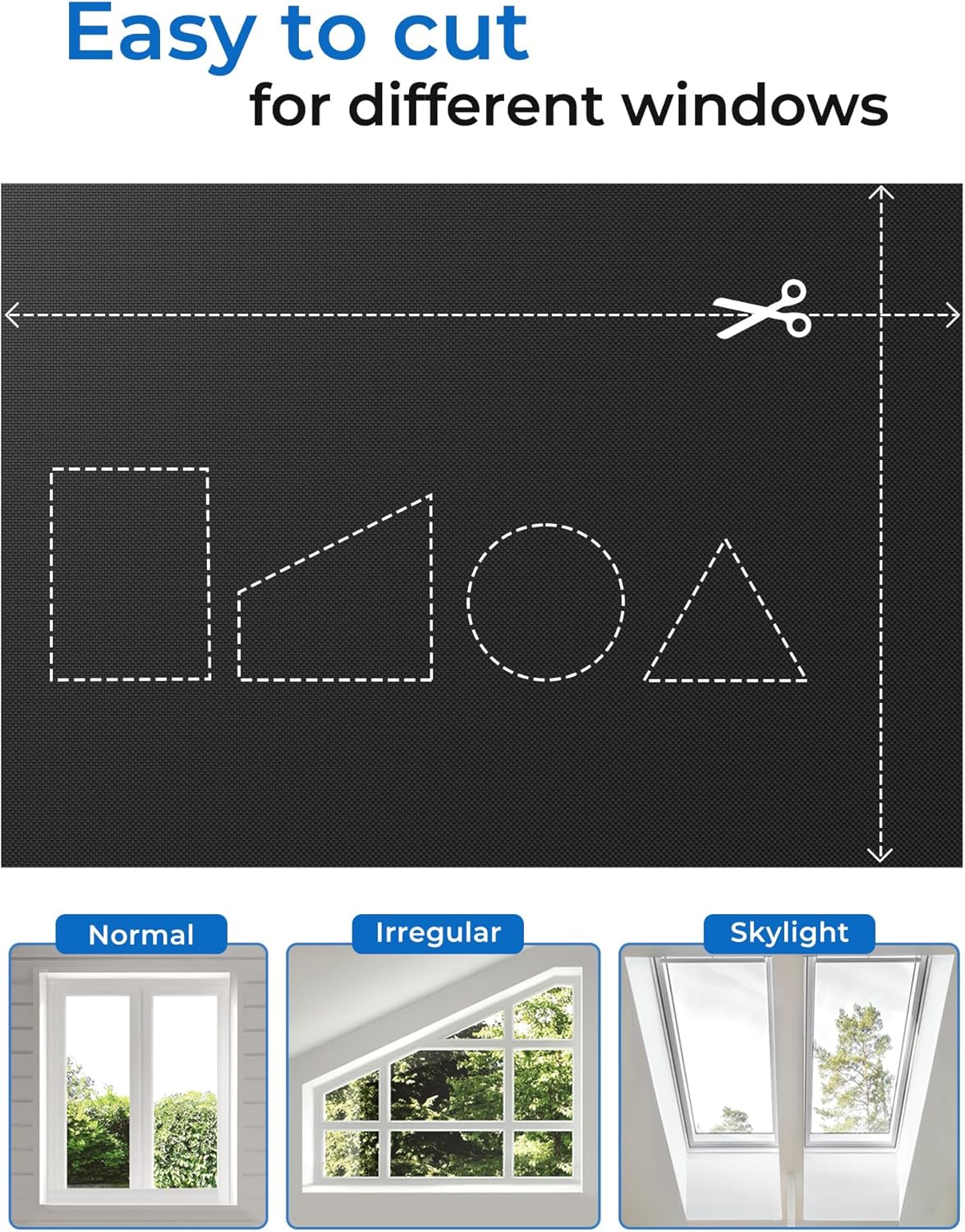 Sumobaby Blackout Curtains Portable 26"x36",No Drill Black out Shades with Heat-resistant Hook&Loop Tapes,100% Blackout Window Cover,Thermal Insulated Blinds for Window in Various Scenes(1Panel,Black)