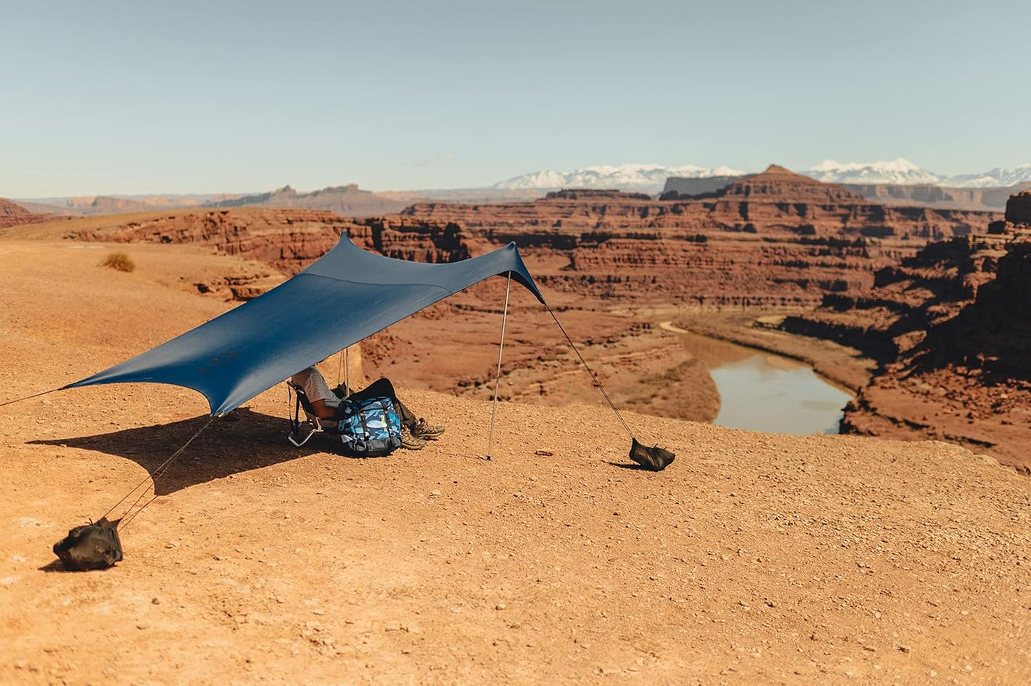 Neso Tents Beach Tent with Sand Anchor, Portable Canopy Sunshade - 7' x 7' - Patented Reinforced Corners (Navy)