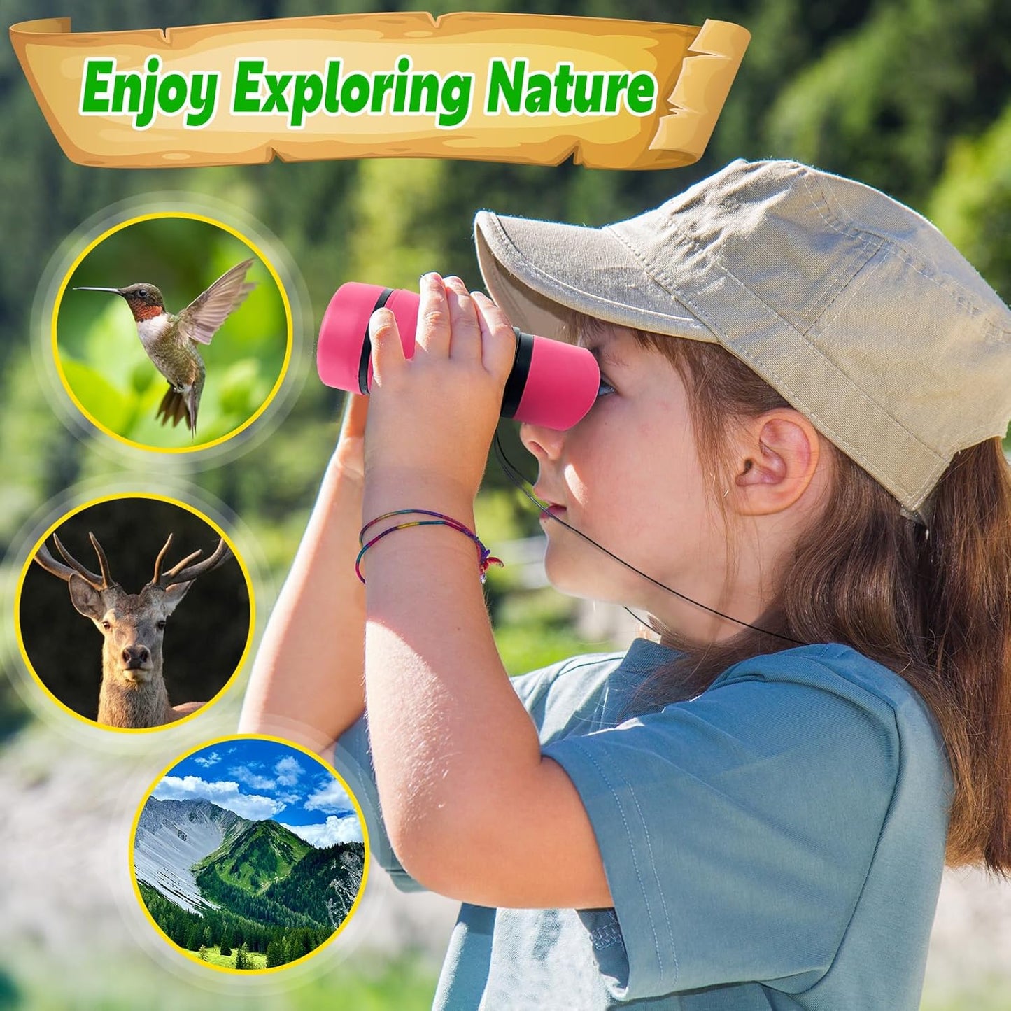 Binoculars for Kids, Kids Binoculars for Ages 3-12 Boys Girls, Outdoor Gifts Toys for Kids- Perfect for Bird Watching, Camping, and Outdoor Exploration