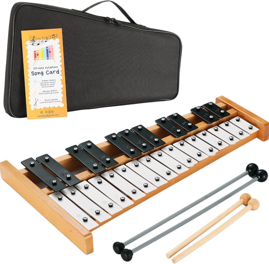 Xylophone + Rubber & Wooden Beaters| 27 Notes Glockenspiel for Adult & Kids| Professional Xylophone Instrument Music Teaching| Gifts Includes Song Book and Carry Case