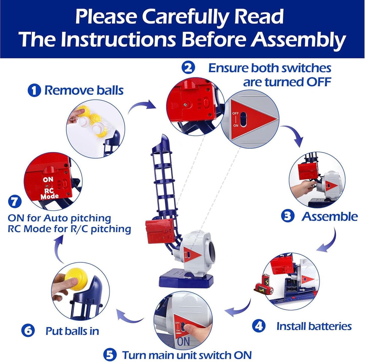 iPlay, iLearn Kids Pitching Machine Toys, 2 in 1 RC Baseball Tennis Pitcher, Auto Ball Launching Bat, Boys Outdoor Outside Sports Backyard Game, Birthday Gift 5 6 7 8 10 12 Yr Youth-Unassembled