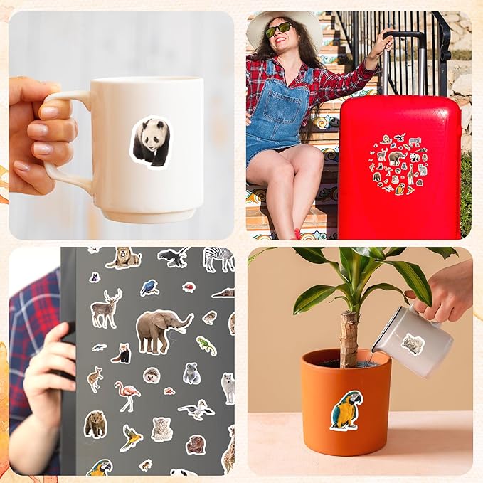 Wild Animals Stickers 750 Count Safari Jungle Animal Woodland Wildlife Zoo Creatures Stickers Party Favors Gifts Sticky Decor for Scrapbook Calendar Planner Gift Wrap Decor