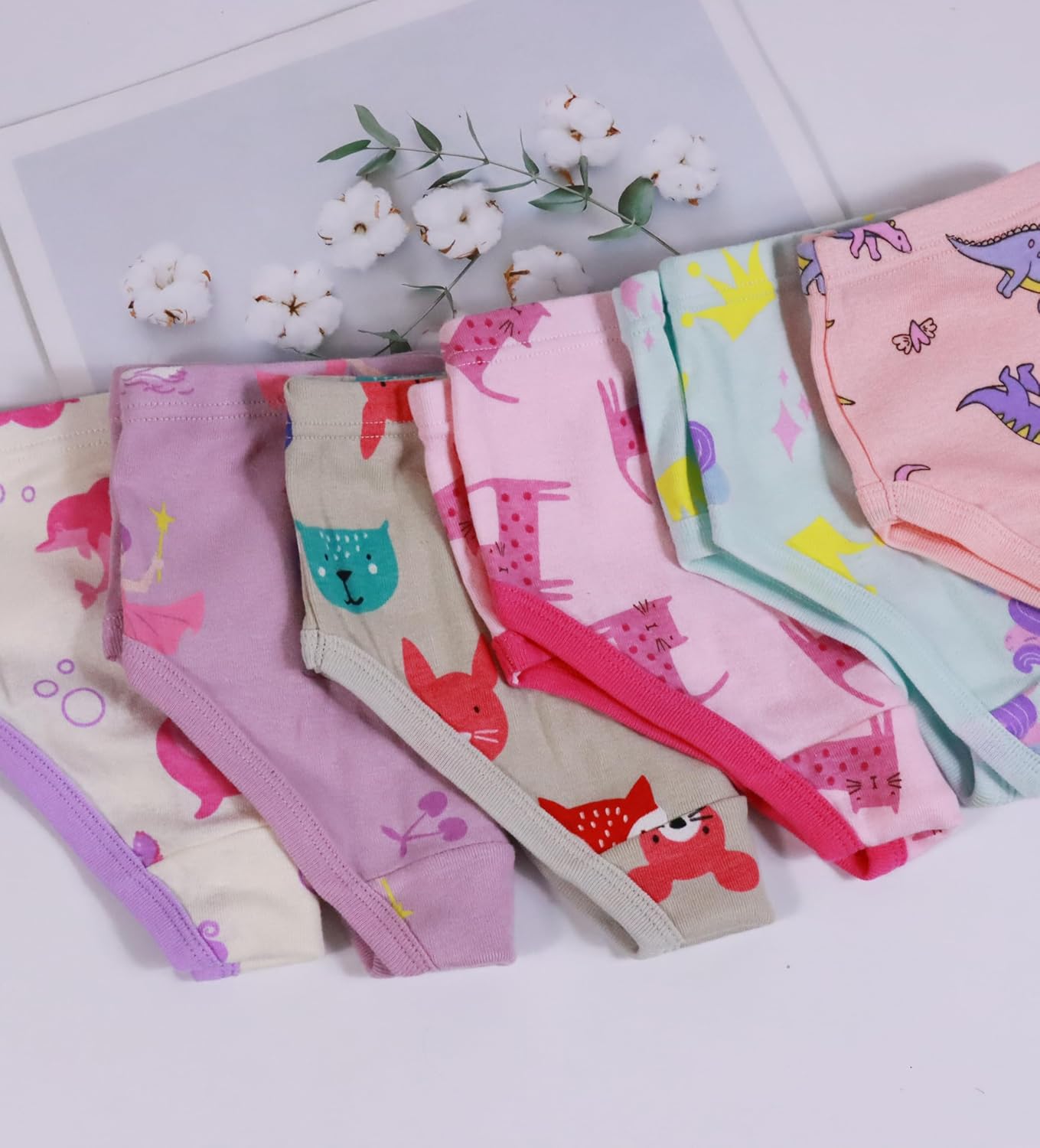 Boboking Soft Cotton Underwear Toddler Girls'Briefs Soft Undies