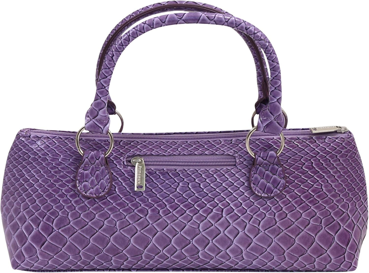 Wine Clutch Bag (Thermal Insulated) Trendy Women’s Carry Tote | Holds Red & White 750mL Bottles | Trendy Fashion | Incl. Portable Waiter-Style Corkscrew (Purple Burmese)