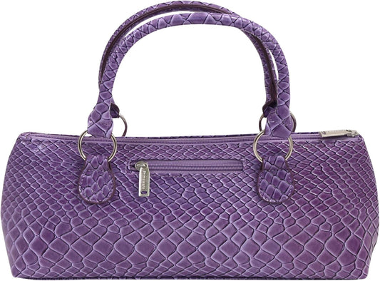 Wine Clutch Bag (Thermal Insulated) Trendy Women’s Carry Tote | Holds Red & White 750mL Bottles | Trendy Fashion | Incl. Portable Waiter-Style Corkscrew (Purple Burmese)