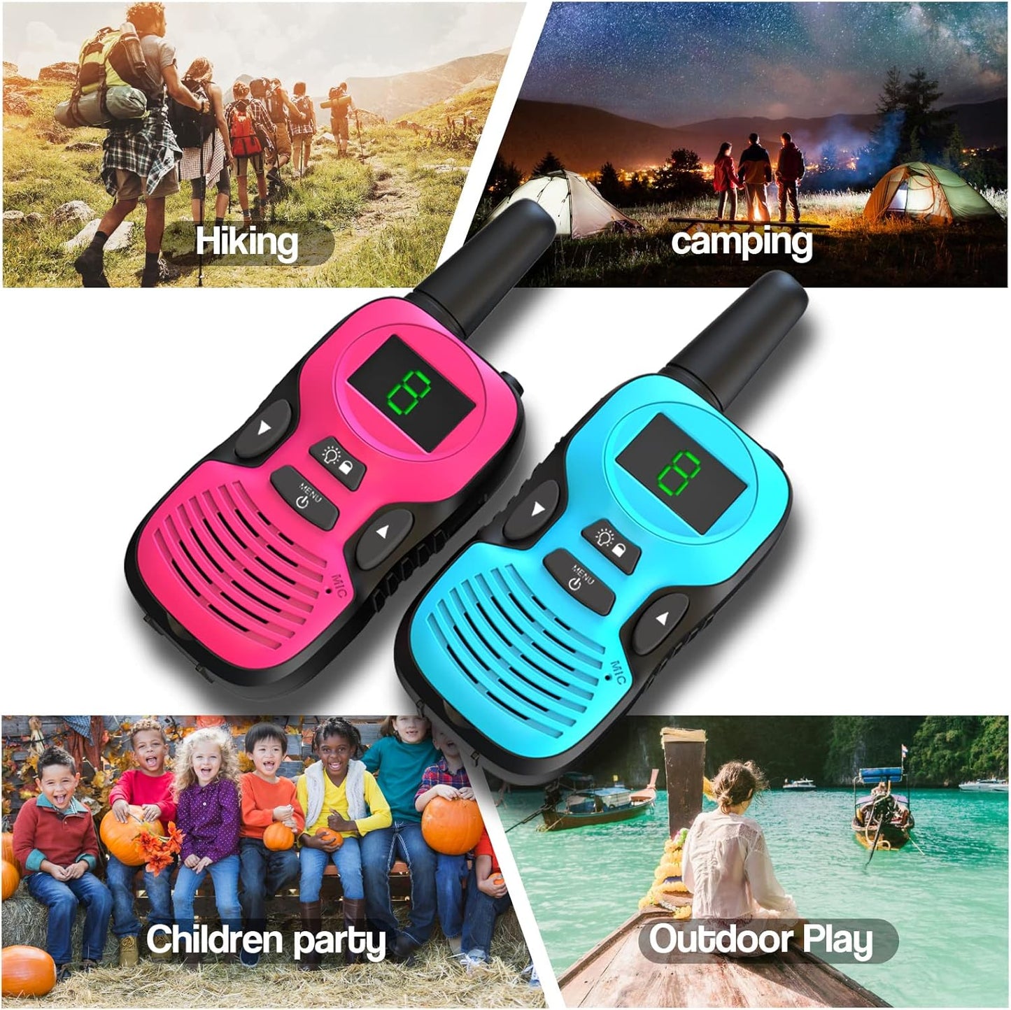 Walkie Talkies for Kids 3Pack Long Range: Toys for Boys Age 8-12 Year Old - Gifts for Girls 6-8 8-10 Walky Talky Children Christmas for Camping Hiking Outdoor Party