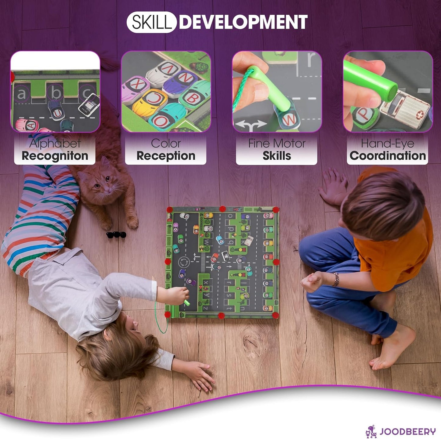 Magnetic Alphabet Maze - Wooden Magnetic Puzzle Learning Board with Pen - ABC Toys for Kids Ages 3-5 Years Old & Up, Preschool Children - Helps Develop Fine Motor Skills, Letter Recognition