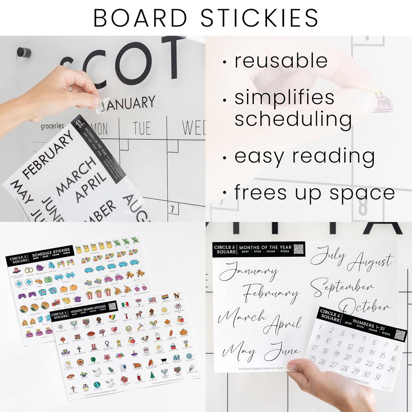 Personalized Clear Acrylic Calendar for Wall, Calendar Whiteboard for Wall, Dry Erase Wall Calendar, Wall Calendar Organizer System for Home (Cursive, Grey, 31"W x 23"H)