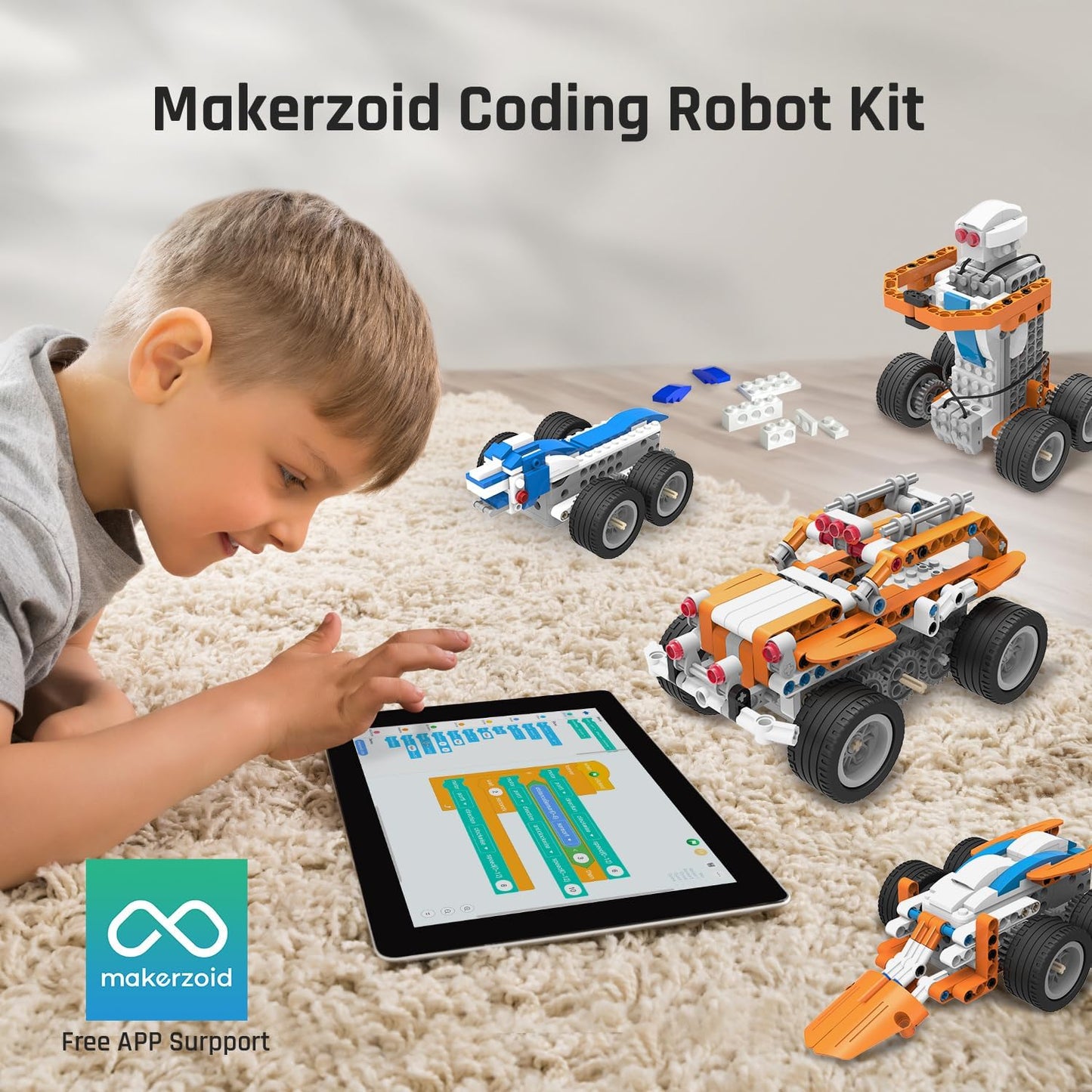 STEM Coding Robot Kits for Kids Ages 6+, 26-in-1 Educational Programmable Scratch Coding Robotics Kit, APP RC Robot Jeep Car Birthday Children's Day Gift for Boy Girls(400+ Pcs)