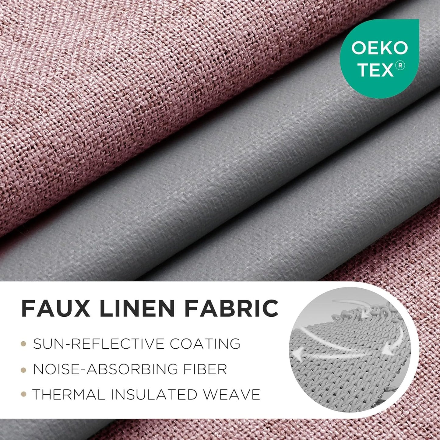 Joydeco Blackout Curtains 95 Inches Long 2 Panels Burg, Room Darkening Curtains for Bedroom, 100% Black Out Textured Thermal Drapes Privacy Protection 2 Panels Set(W52 x L95 Inch, Pink)