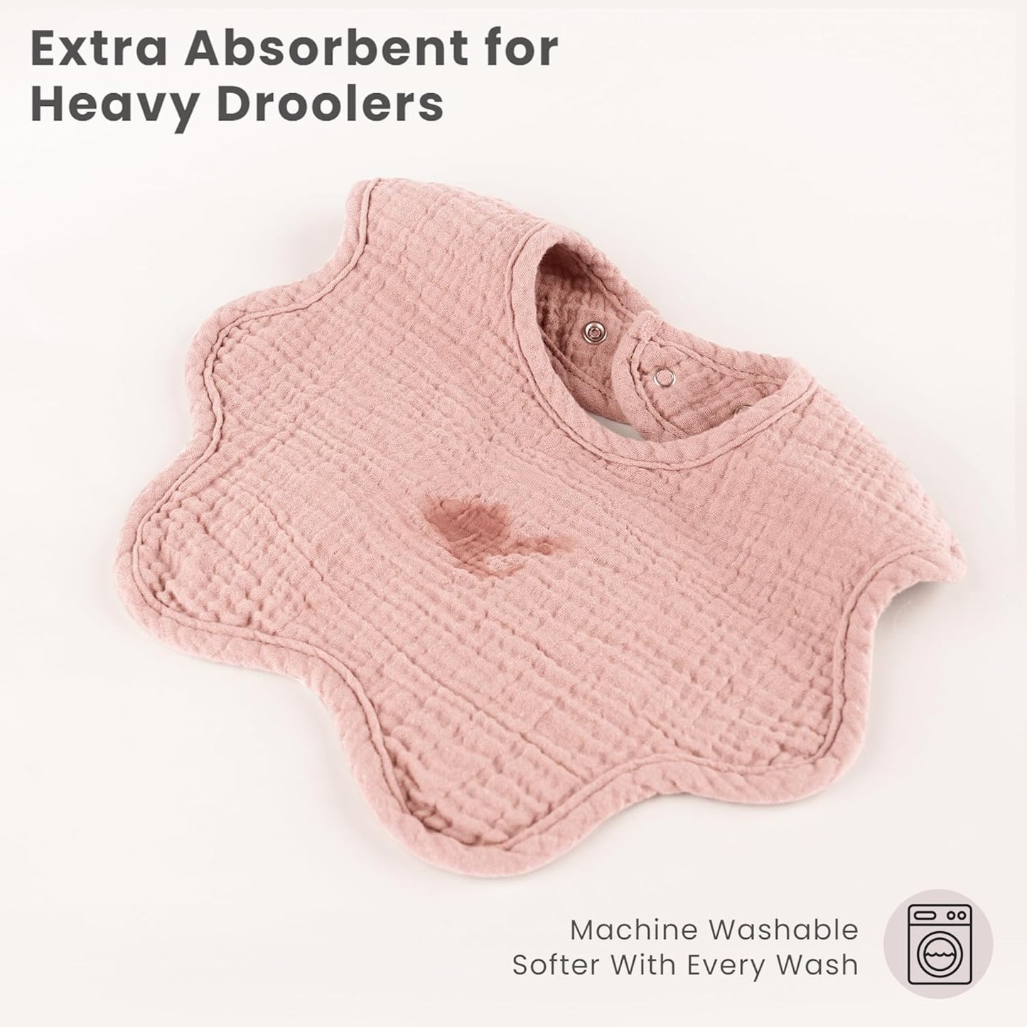 Konssy Muslin Baby Bibs 8 Pack, 100% Cotton Absorbent Bandana Drool Bibs for Teething and Drooling for Unisex Boys and Girls