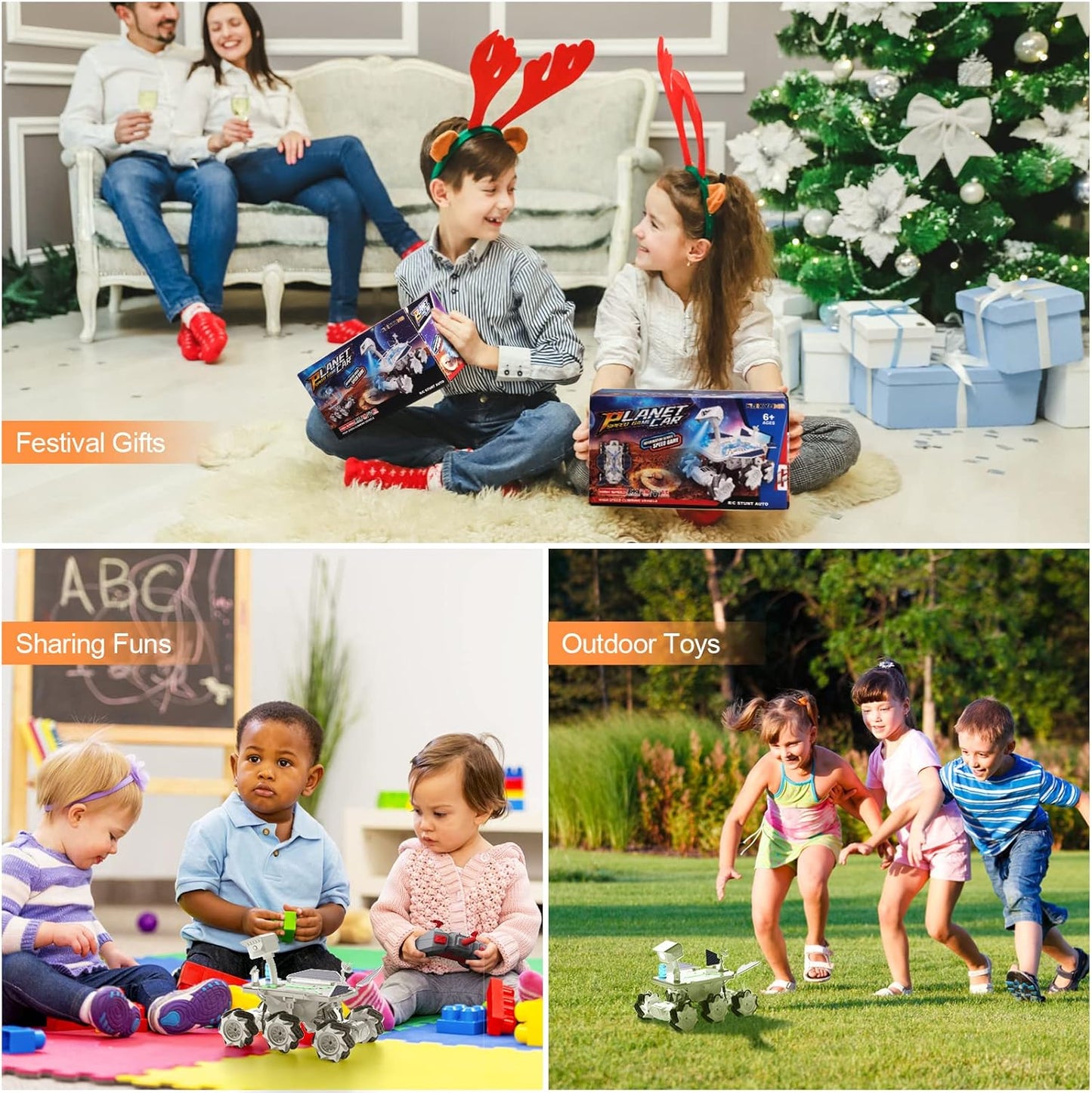 Mars Rover Remote Control Car for Boys 4-7, Space Explorers Toys RC Cars for Boys Age 8-12, Moon Rover with 2.4Ghz Remote Control, Astronaut Model, 6 Laterally Movable Wheels, Rechargeable