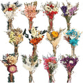 Layhit 12 Pack Boho Dried Flower Bouquet Mini Wedding Handmade Dry Flowers Decor for Vase Crafts DIY Photo Boutonniere for Men Floral Plant for Bridesmaid Gift Birthday Decor