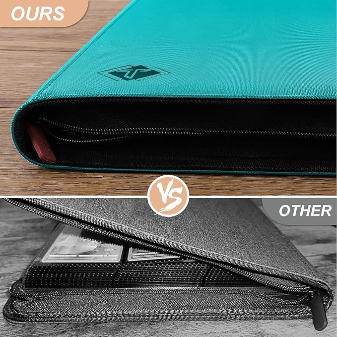 Trading Card Binder, Card Binder Album Fit for MTG Baseball Football Sports Cards, Easy to Use Card Collection Binder (Teal, 432 Pockets)